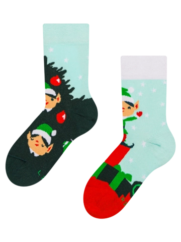 Tip na dárek Veselé dětské ponožky Elfové a dárky